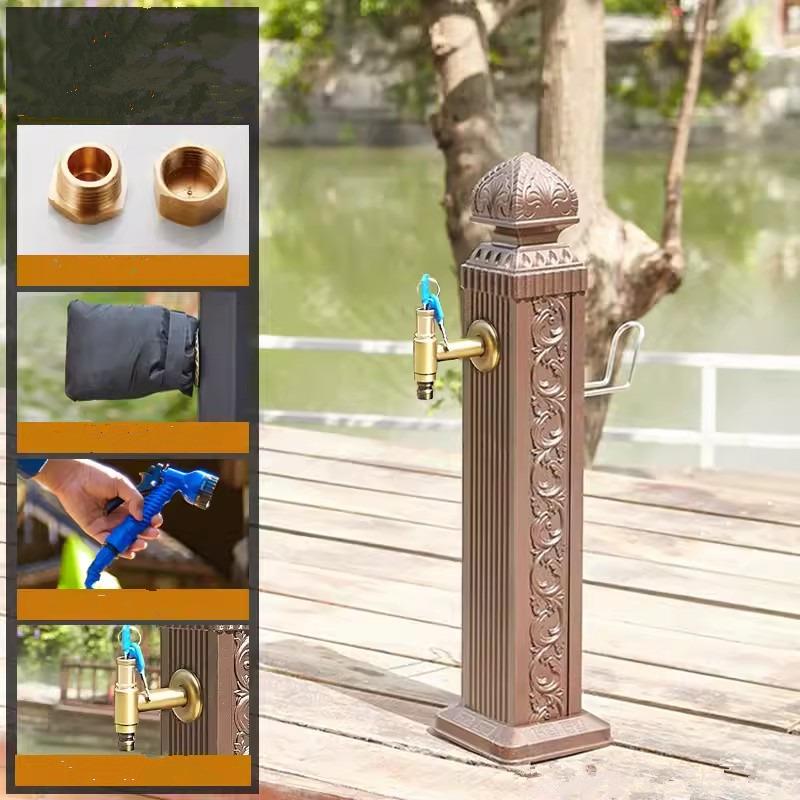 Tuqiu Antique Garden Faucet Red Bronze Outdoor Faucet Black Outdoor Stand Faucet Outdoor Mixer Column Tap Single Cold