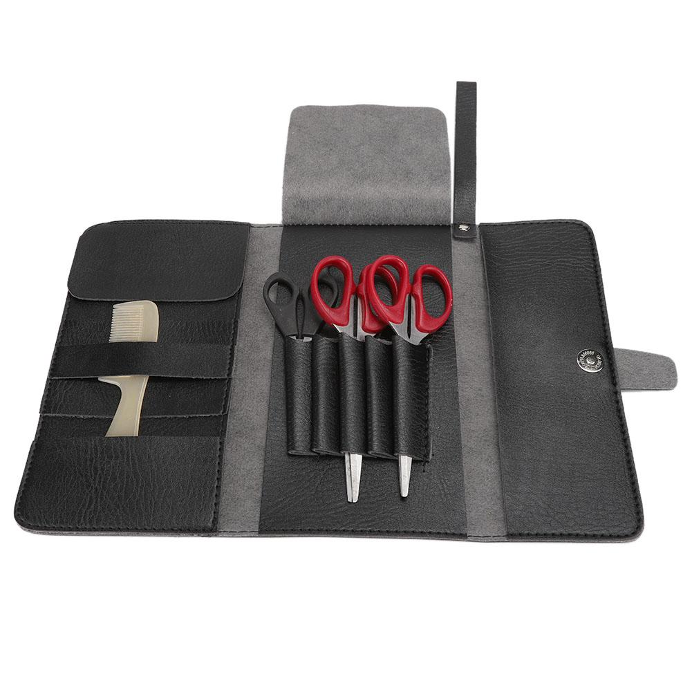 Multi Functional Scissors Hair Comb Handbag Clips Hairdressing Tool Storage Bag Black(Black )