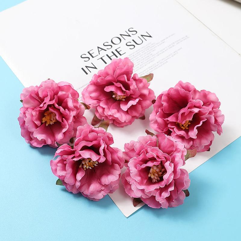 5/10PCs Artificial Flowers 6.5cm Silk Fake Flowers Heads for Home Room Dceor Garden Wedding Marriage Decoration Gifts Accessory