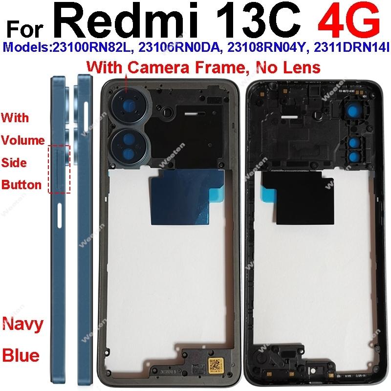 Middle Frame Housing Bezel For Xiaomi Redmi 13C 4G 5G LCD Front Housing Middle Frame Bezel Chassis Shell Replacement Parts