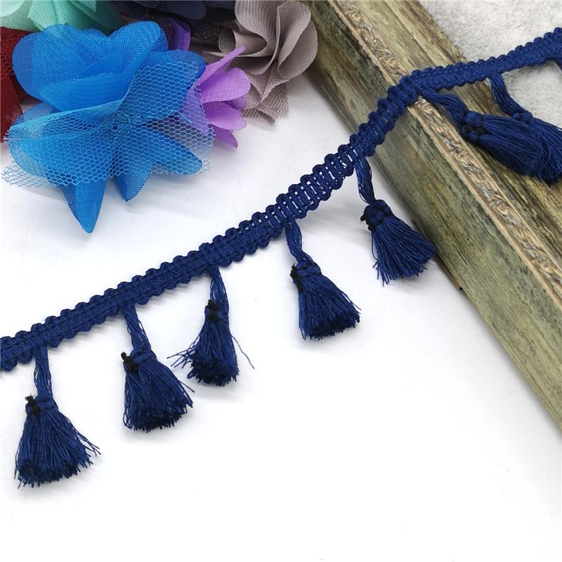2 Yards Spitzenbesatz Nähband Quaste Fransen Baumwolle Ethnisch Lateinisches Kleid Bühne Bekleidung Vorhang Dekorativ DIY