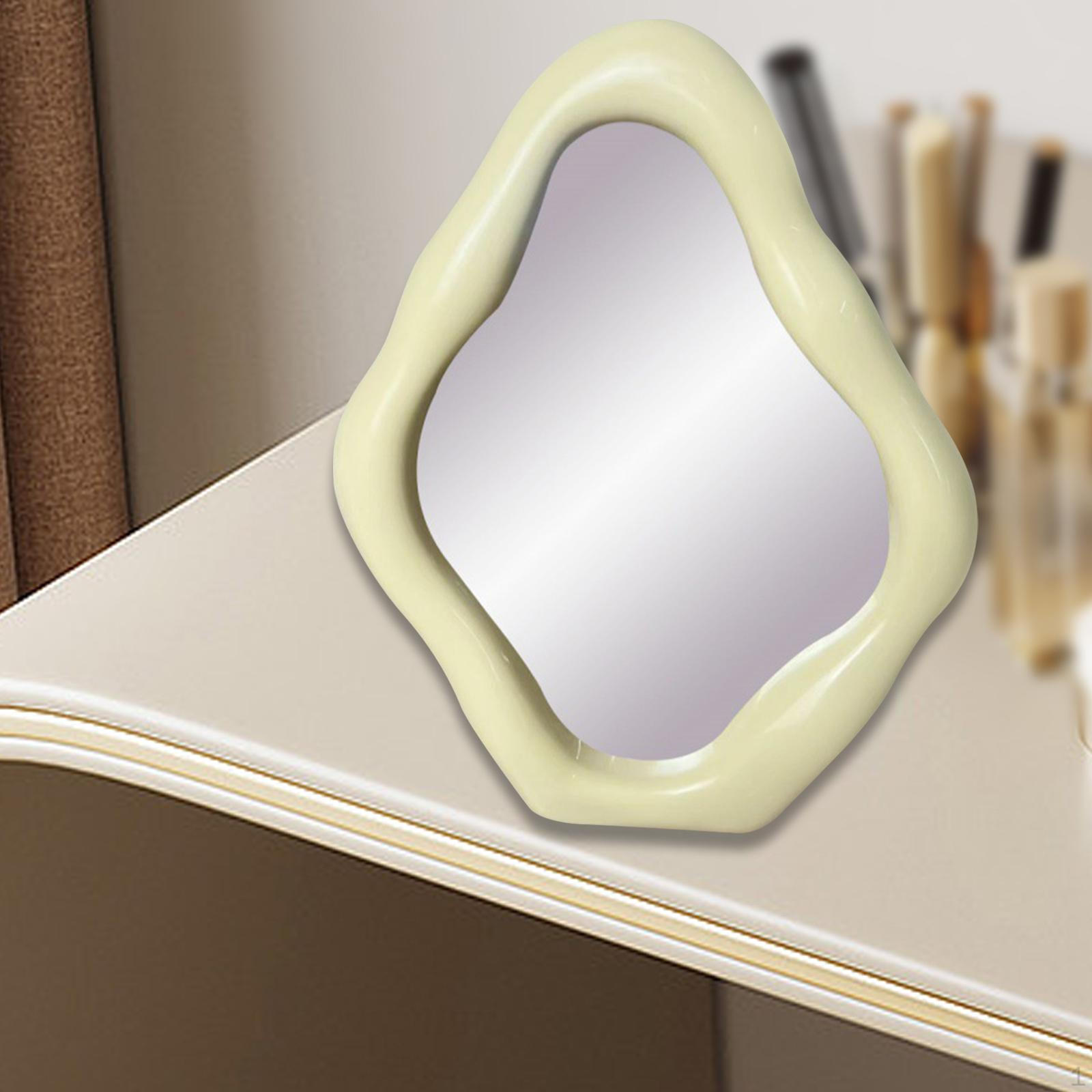 

Косметичний дзеркало Стіл Марнославство Макіяж Сучасний з Kickstand Wall Макіяж Настільний жовтий