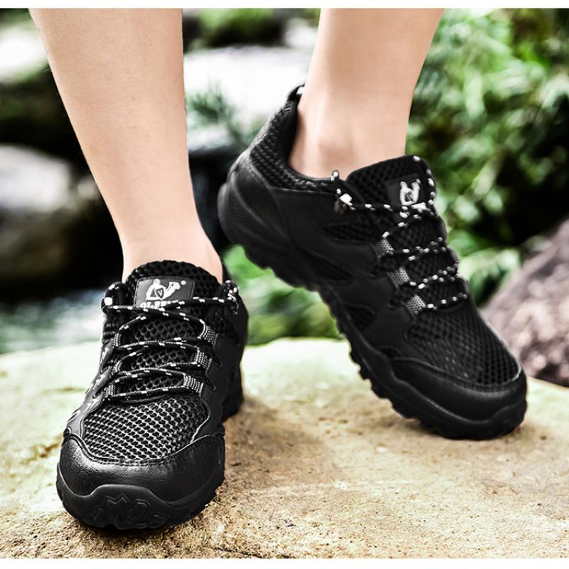 Men's hiking outdoor shoes, four season hiking shoes, hiking low cut lace up shoes, outdoor travel waterproof and anti slip spor