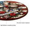 Patriotic Wooden Coasters, Vintage American Theme Coasters with Heat Resistant & Non-Slip Design, 10cm Round Universal Size for Holiday Decor