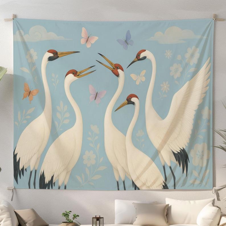 Crane Butterfly tapestry 75x100 чёрный