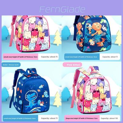 Dinosaur Kids School Backpack With Breathable Nylon For Preschool And Elementary Students