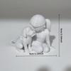 Elegant Style Girl and Her Little Dog Sculpture, with Unique Spots or Stone Textures, Suitable As A Warm Desktop In The Home