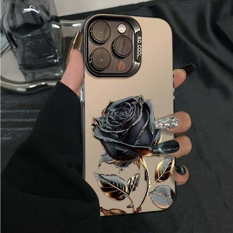 Black Gold Rose Applicable To Apple 15 Promax Mobile Case IPhone 16 Pro Flowers 14 Pro Premium 13 New Model