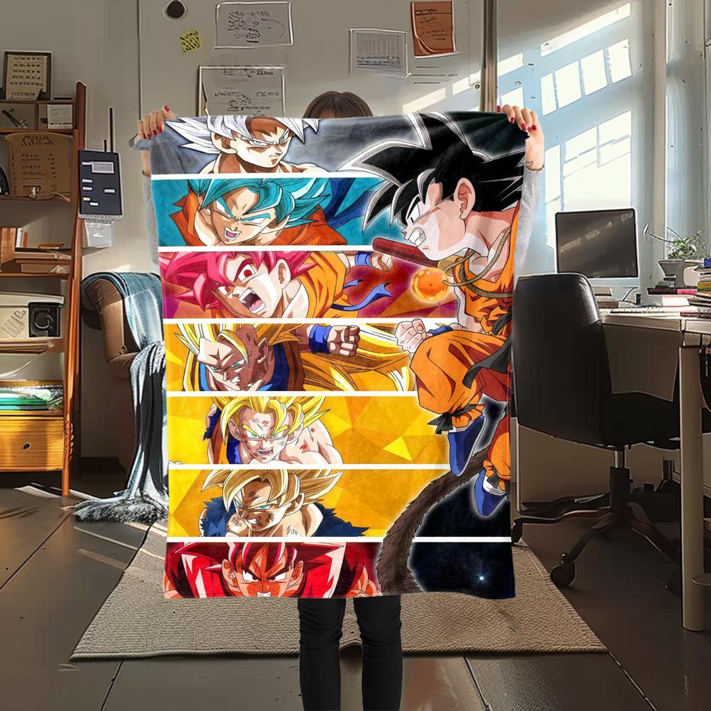 1PC Dragon Ball Super  Print Flannel Blanket, High quality All Seasons, Home Decor, Warmth and Comfort, Perfect for Christmas Gifts