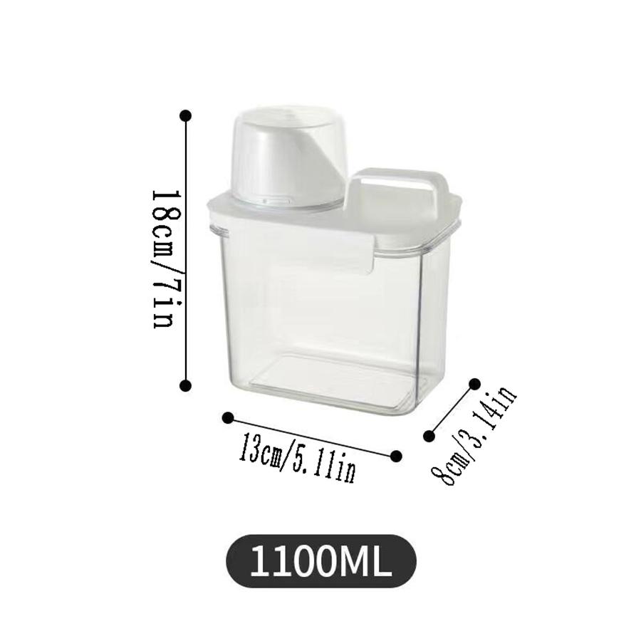 1PCS Laundry Detergent Moisture-proof Storage Jar Transparent Liftable Dishwashing Liquid Storage Jar with Measuring Cup Scale