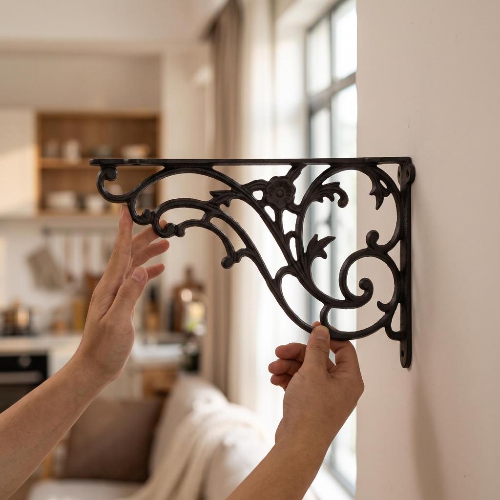 Decorative Wall Shelf Bracket Sturdy Mounted Brackets Long-Lasting