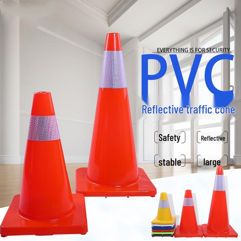 70cm Reflective PVC Road Safety Cone with Rubber Base