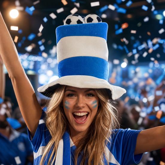 Morbido Cappello Peluche Pallone da Calcio, Cappello a Cilindro a Strisce Tema Sportivo per Feste, Copricapo da Tifo per Partite di Calcio per Bar Sportivi, Accessori per Photo Booth, Eventi a Tema