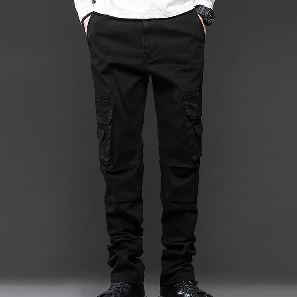 Herre Casual Relaxed Fit Cargo-bukser, utendørs turbukser bomullstwillbukser
