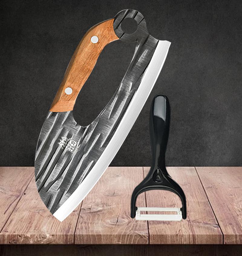 Kitchen Chef Knife Effort Saving Chopping Knife Ultra-sharp Slicing Knife Handmade Forged Butcher Cleaver Knife Boning Knife