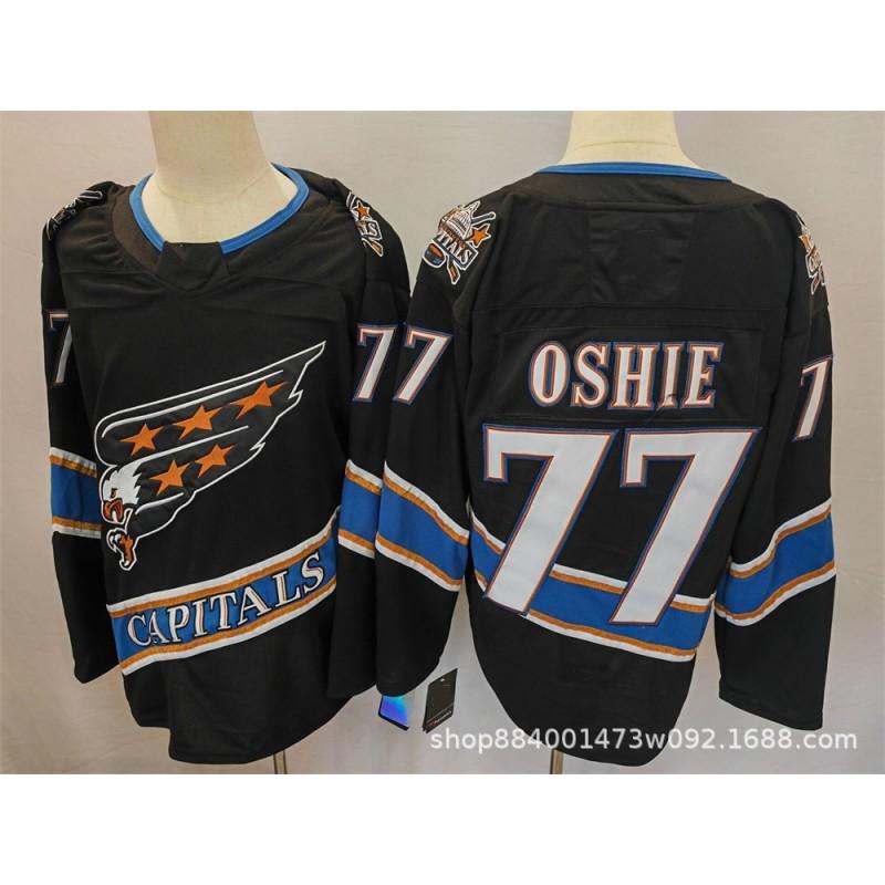 Mens Retro Embroidered Ice Hockey Jersey Team Uniform Training Shirt With Player Name Ovechkin Wilson