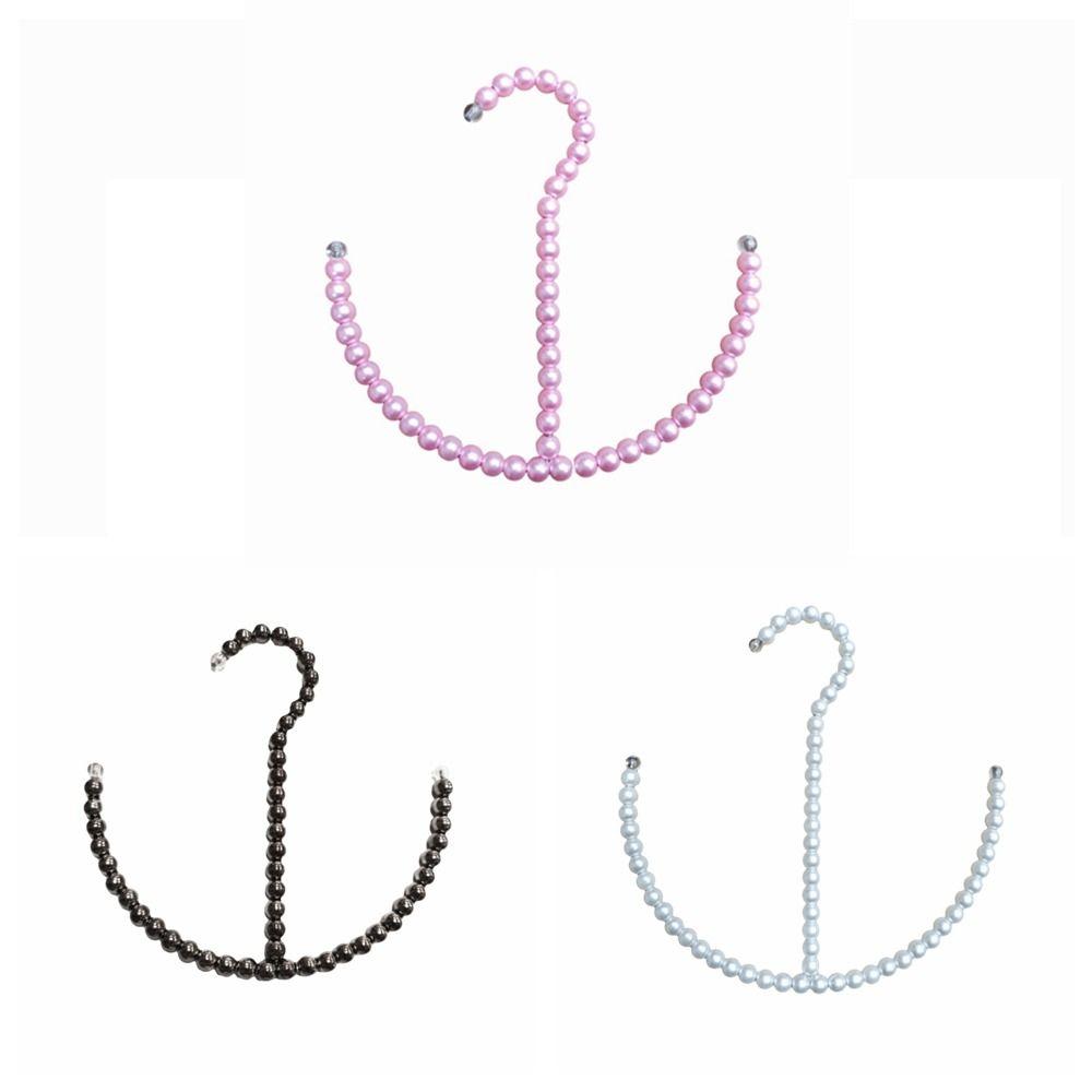 Elegant ABS Pearl Beaded Hanger Beaded Imitation Pearl Coat Hanger Non-slip Tie Rack Wardrobe Organizer