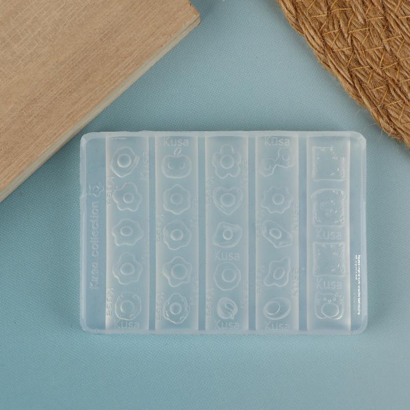 1 Pcs Nail Mold Combination Cartoon Cute Flower Heart Shape Fried Egg Toast 3D Silicone Nail Decoration Transparent Mold