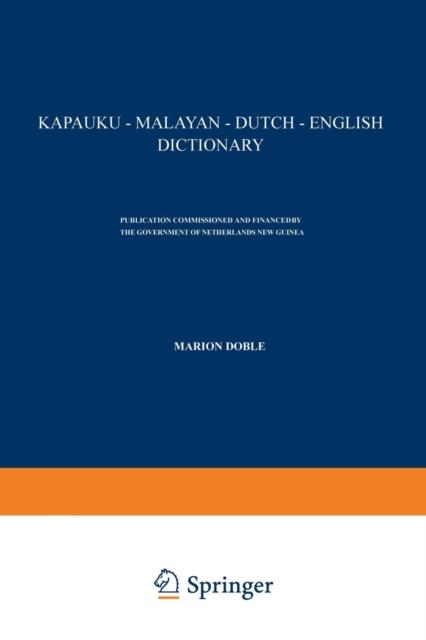 Kniha Kapauku - Malayan - Dutch - English Dictionary