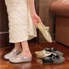 thick-soled inner height-increasing rhinestone bag head half slippers women's summer wear new fishing net shoes cool slippers single shoes