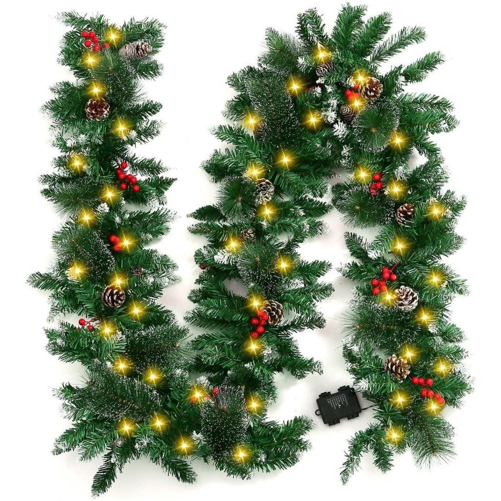 2.7m Dense Red Berry Christmas Vine Door Decoration