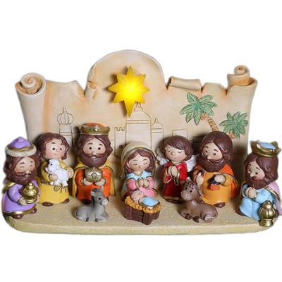 Farbenfrohes Krippenfiguren-Set Niedliche Tiere Robust Leicht Zuverlässig Mini Weihnachten