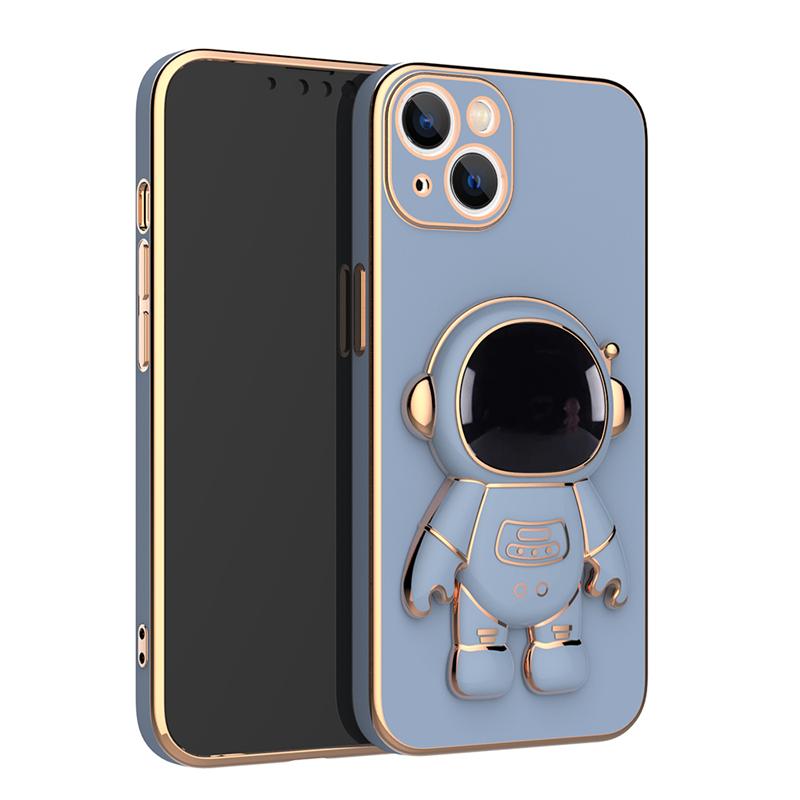 Luxury Chic 3D Astronaut Plating Phone Case For iPhone 15 14 13 12 11 Xs Pro Max Mini X 8 7 Plus SE Portable Holder Stand Cover
