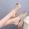 Women's 41 large size slippers spring and summer new platform women's shoes wedge heel women's cool slippers