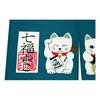 Japanese-style Noren Curtain, 100% Cotton, Short, Width 85 x Length 30 cm, Seven Lucky Cats!! "Manek