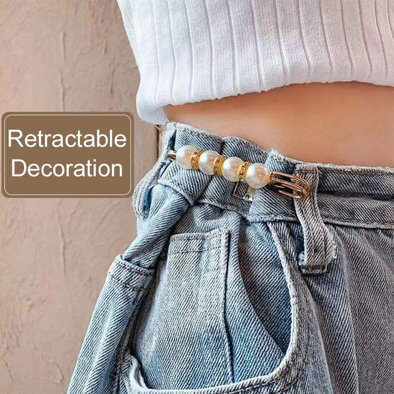 6pcs Adjustable Buckle Artificial Pearl Waist Pin Clips For Trousers Pants Skirts Dress Waistline Adjusting Shirts Sweater TMZ