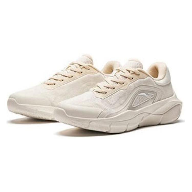 Anta Comfortable Slip Resistant Abrasion Resistant Low Top Running Shoes Women's Mud Gray Champagne 122347790-4
