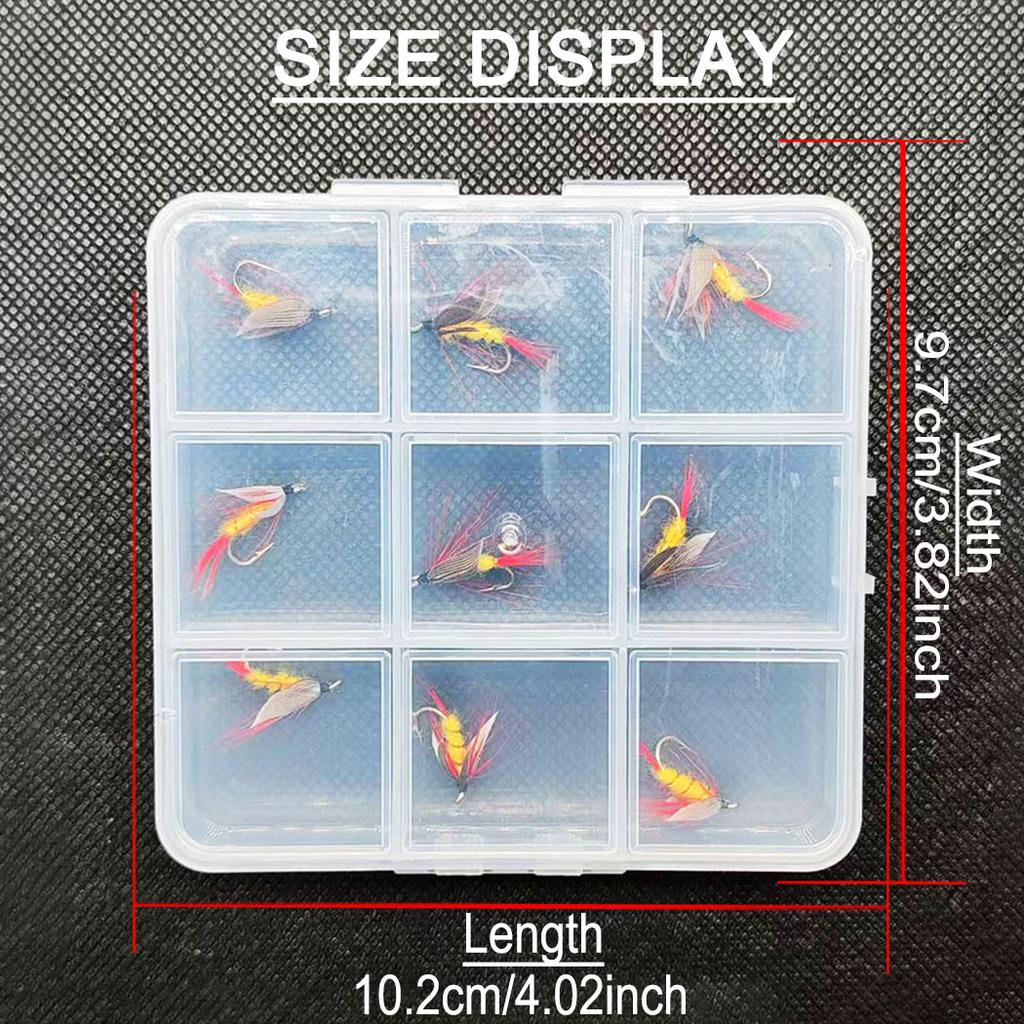 Fliegenfischen Fliegen 18 Stück - 2 Boxen Bundle 2 verschiedene Stile Nassfliegen Köder zum Fangen von Fischen wie Forelle/Barsch etc. in Süßwasser