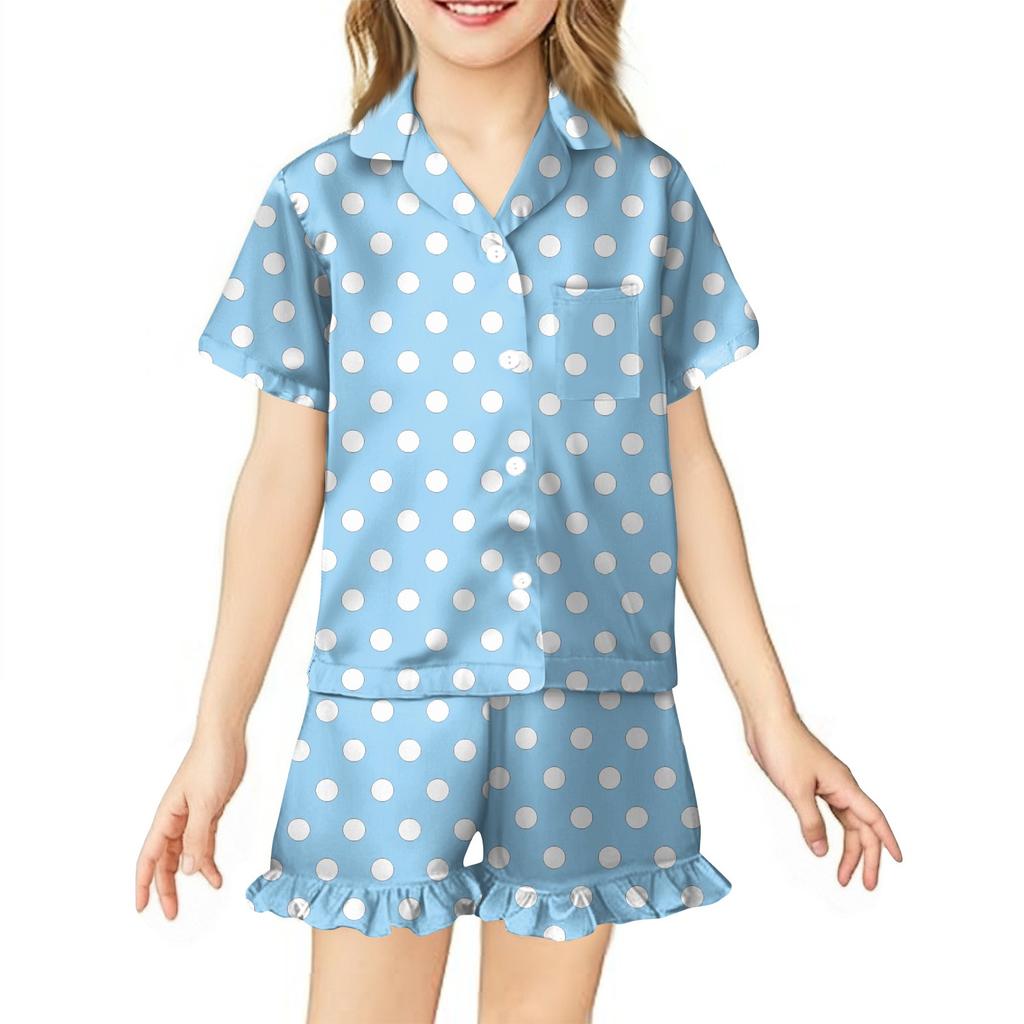 Children's Home Clothes Pajamas Set Short-sleeved Top Shorts Two-piece Set Outer Wear Play Cardigan Clothes