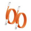 Orange PD60W Braided Dual Type-C Charging Cable for Apple 15-18 Pro Max