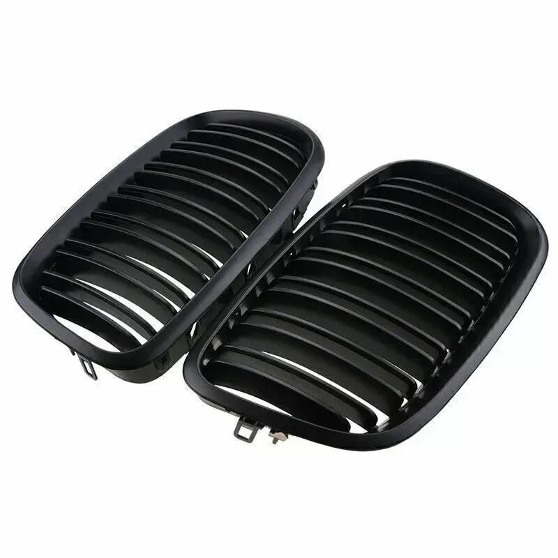 For BMW X5 E70 X6 E71 2007-2013 ABS Car Grille Front Kidney Grill Double Line Matte Black 51137157687 51137157688 51137185223