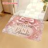1pc, 2D Flat Printing "Welcome To Pink Paradise" Entrance Doormat, Non-Slip Machine Washable Easy-to-Clean Polyester Mat, Suitable for Home and Outdoo