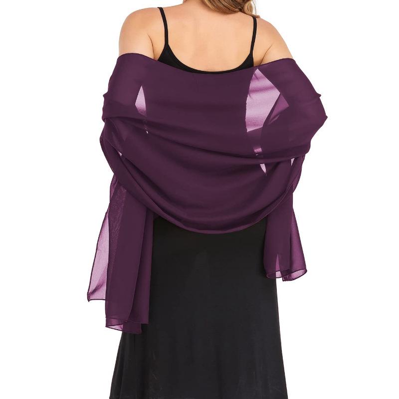 Elegáns Női Chiffon Estélyi Sál - Puha, Selymes Koszorúslány vagy Menyasszony Esküvői Kendő 175*70 cm, 110-120g blue