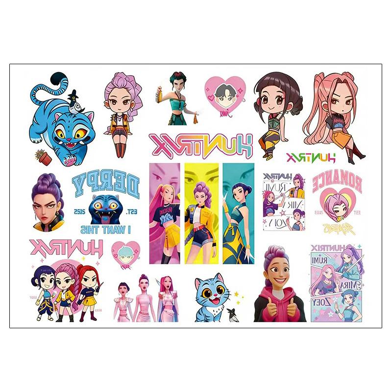 Kpop Witch Hunters Children S Cartoon Tattoo Sticker Cute Color Girl Group Cos Transfer Sticker 12*19CM