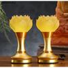 Glass Lotus Simulated candlestick Buddhist temple supplies Household Sacrifice pray for auspiciousness Sacrifice Pray
