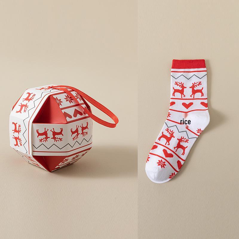 

Подарочный набор праздничных мультяшных носков - Рождественские носки до середины икры для женщин и мужчин One Size