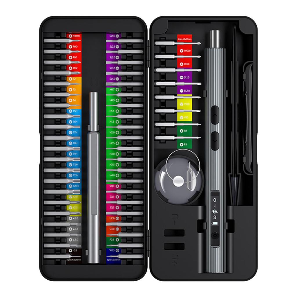 Screwdriver Tool Kit with Electric and Manual Handle 50Pcs S2 Steel Bits for Daily Maintenance Disassembly