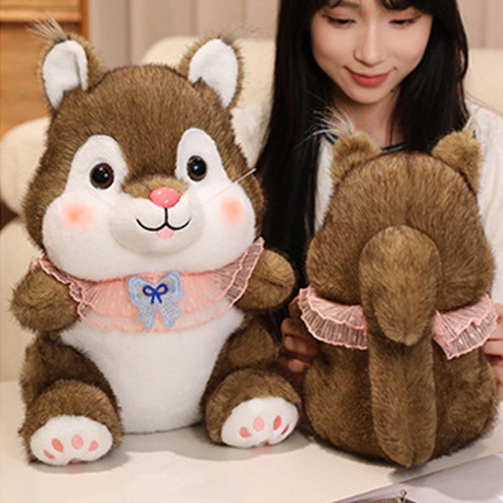 Bow Knot Squirrel Plush Toy Cute Squirrel Plush Doll Plush Squirrel Doll  Kids Birthday Christmas