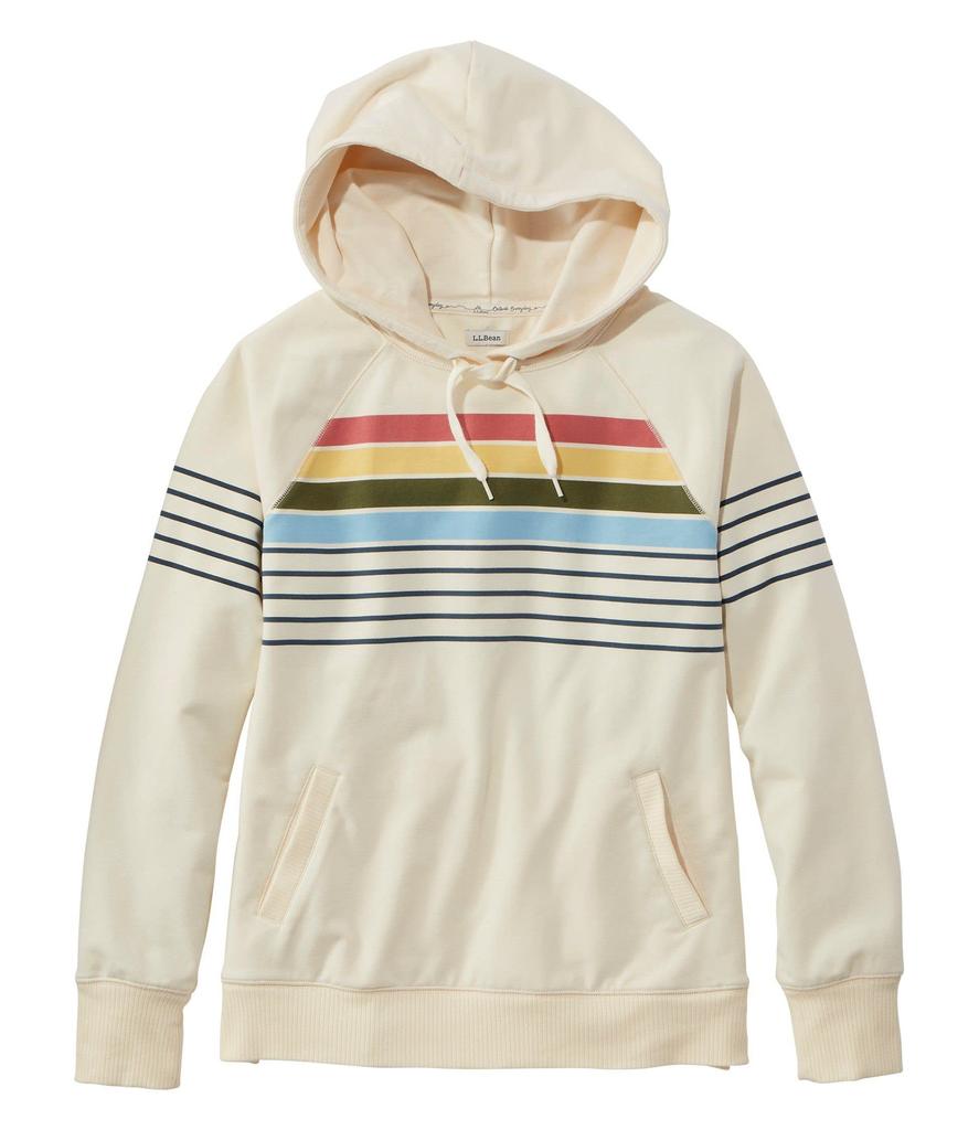Striped Hoodie Regular US Size Cream Multi Product 1000116578 L.L.Bean Women's 24/7 Sweatshirt, Fit, Small, Stripe, Number