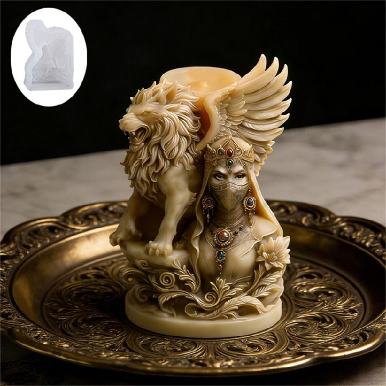 Sturdy Lioness Wing Masked Woman Silicone Candle Mould For Enthusiasts And Craft Lovers