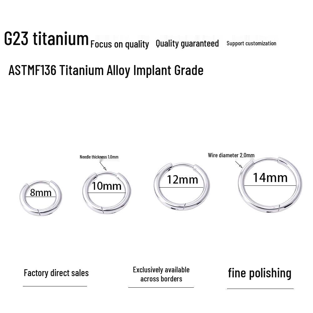 G23 Titanium Alloy Ear Cuff & Hoops Earrings for Men & Women - Plain Circle Body Piercing Jewelry