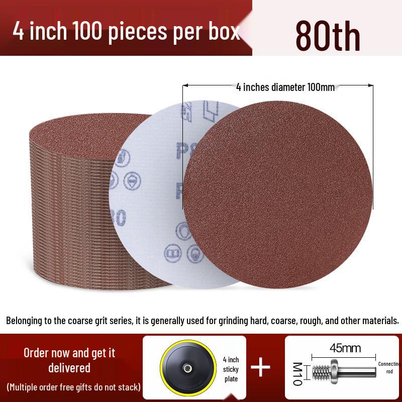 

4-inch Hook & Loop Sandpaper Discs Kit
