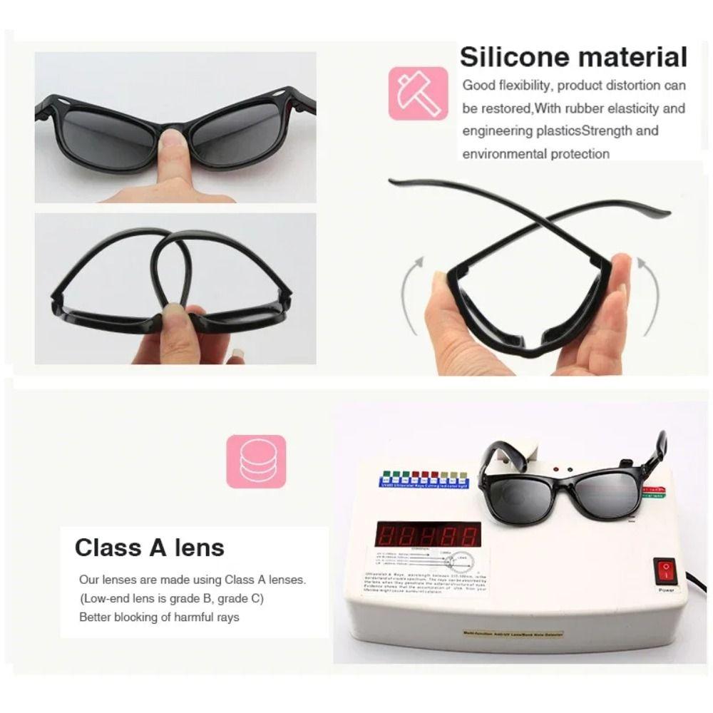 Round Frame Kid's Sunglasses Flexible Silicone Children Eyewear Baby Sunglasses  For Ages 0-3