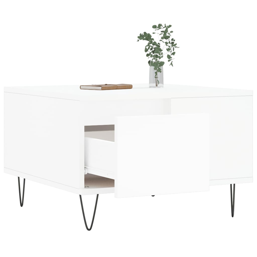 White Coffee Table 55 X 55 X 36.5 Cm Particleboard