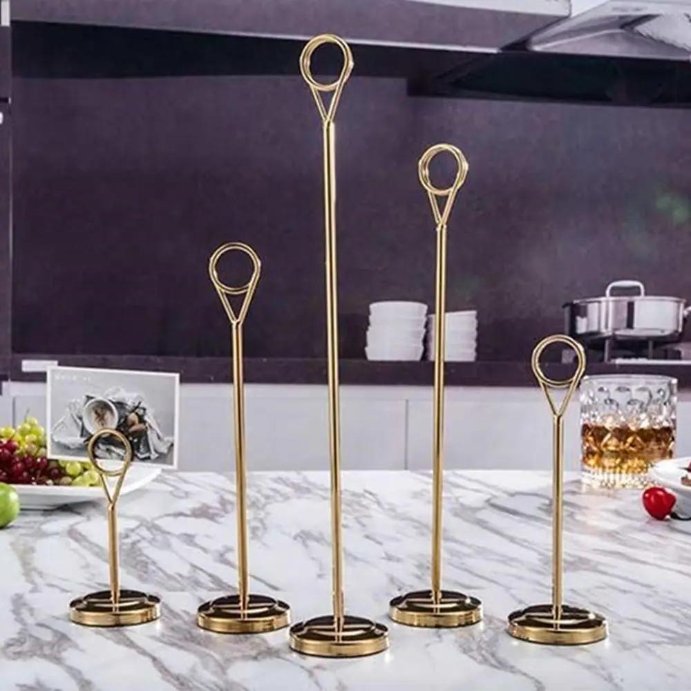 Stainless Steel Number Holder Desktop Party Supplies Paper Stand Note Clamp Photo Clip Card Holder