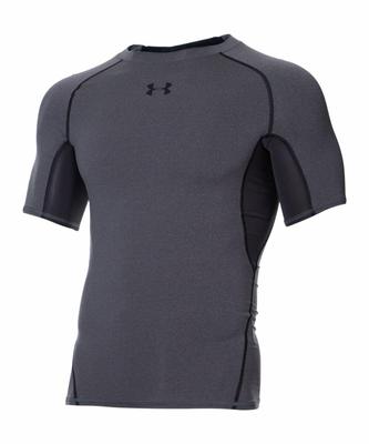 UA HeatGear Armour Short Carbón Claro Manga Larga, Jaspeado,